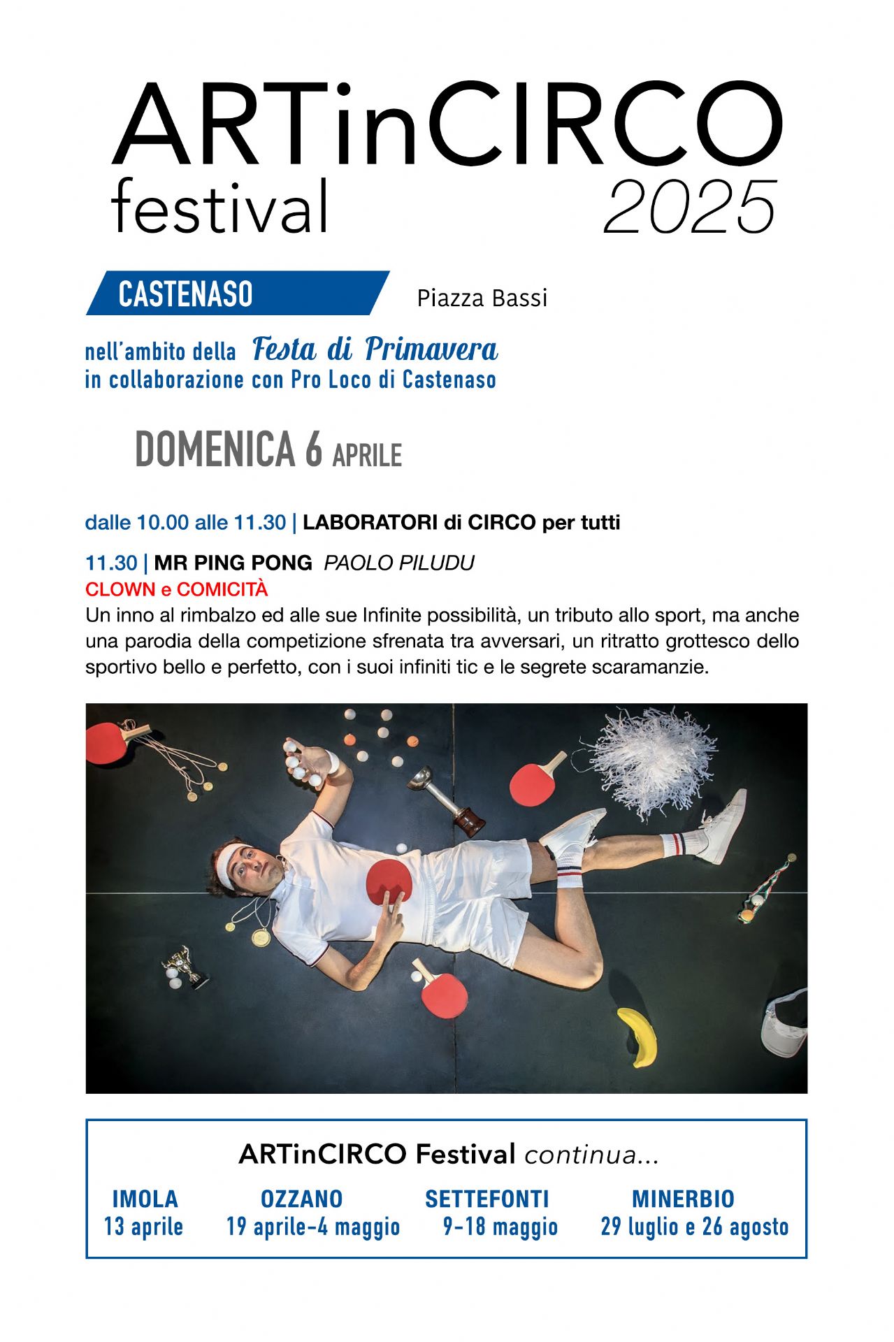 Locandina ARTinCIRCO evento 6 aprile a Castenaso