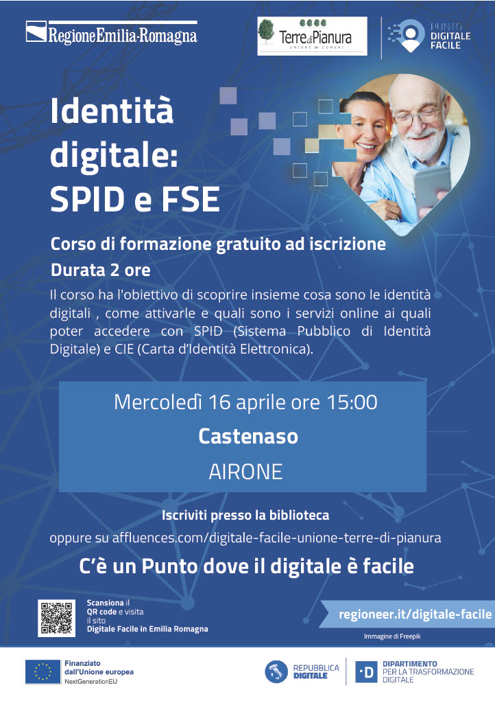 Volantino iniziativa corso sull'identità digitale