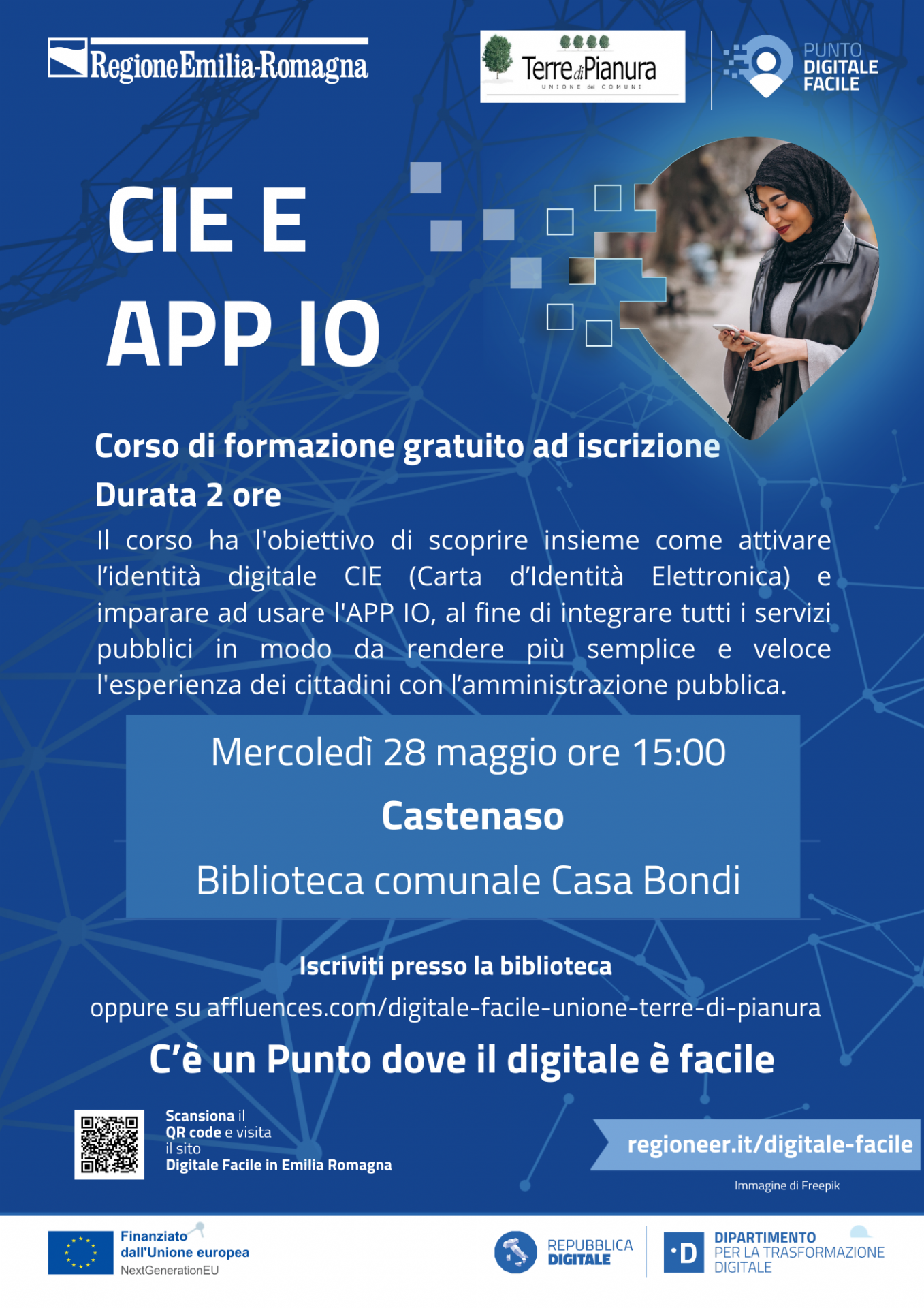 Volantino iniziativa corso sulla carta d'identità digitale e l'app IO del 28 maggio 2025