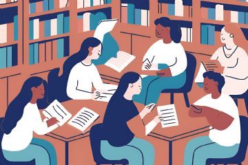 illustrazione con donne in lettura