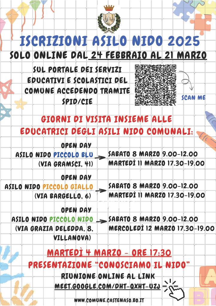 Locandina open day, iscrizioni asilo nido 2025