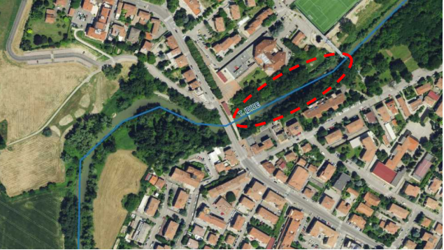 inquadramento dell'area torrente Idice (fonte google earth)