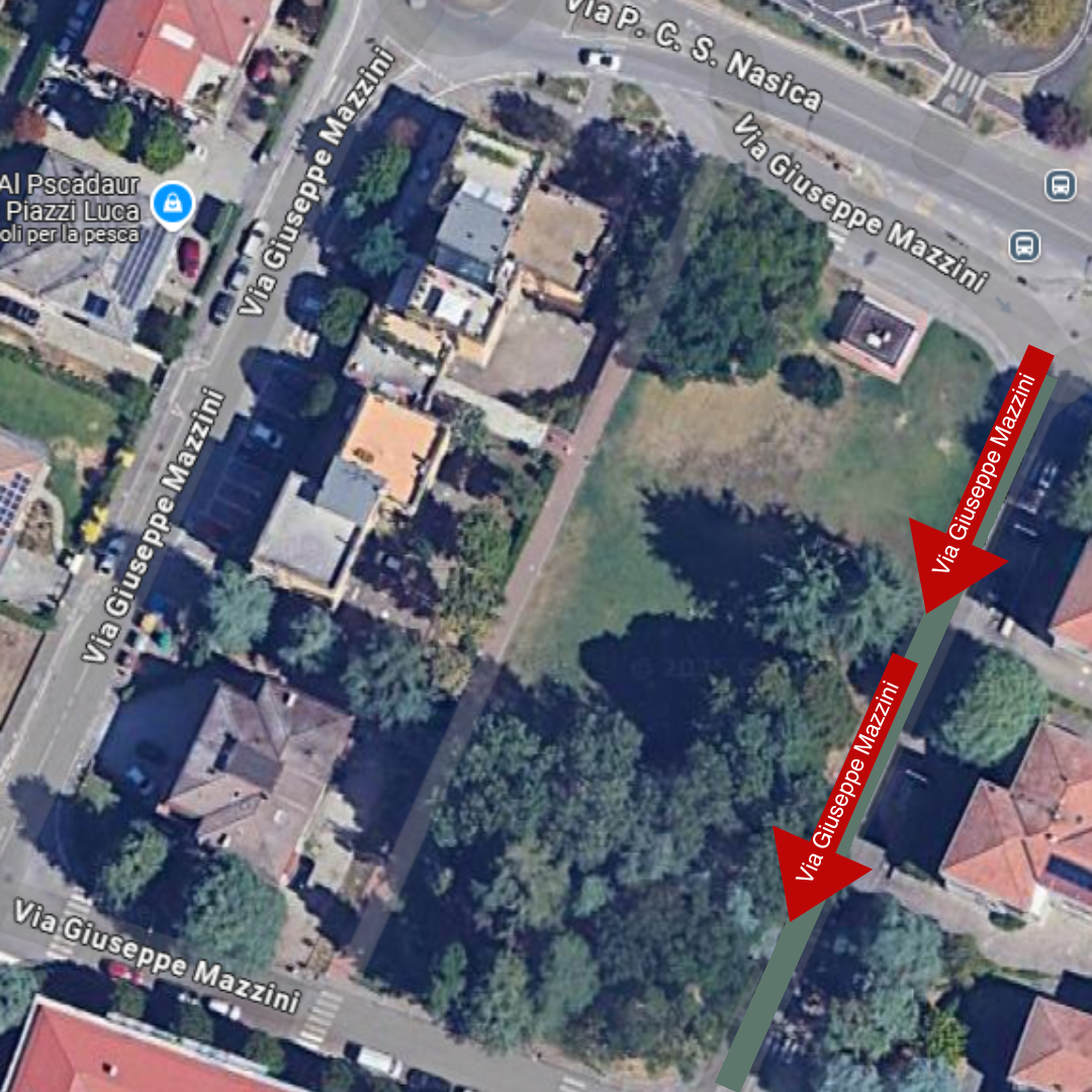 Fotografia google earth via Mazzini- P.C.S. Nasica nuova viabilità