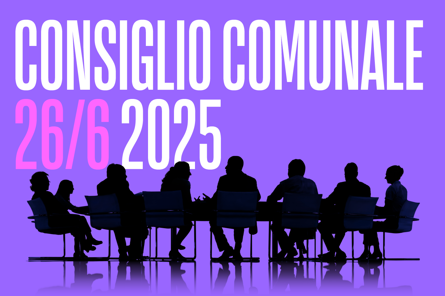 illustrazione con tavolo istituzionale e rappresentanti comunali seduti attorno al tavolo