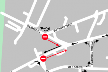 planimetria della zona interessata dalle modifiche della viabilità