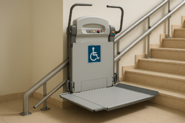 Un apparecchio montascale per persone disabili