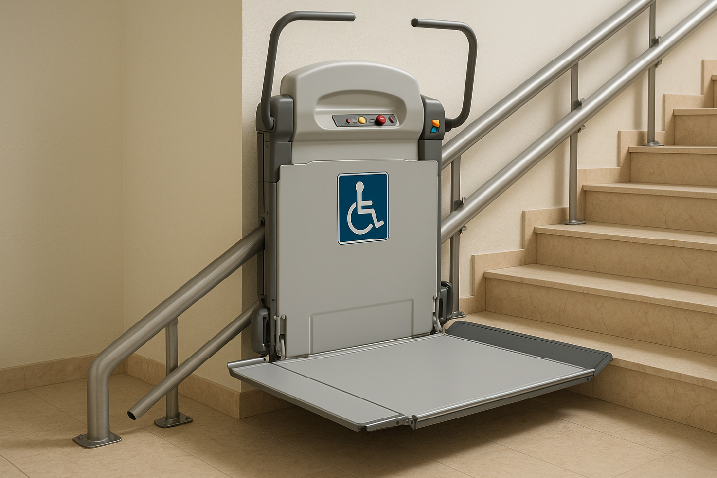 Un apparecchio montascale per persone disabili