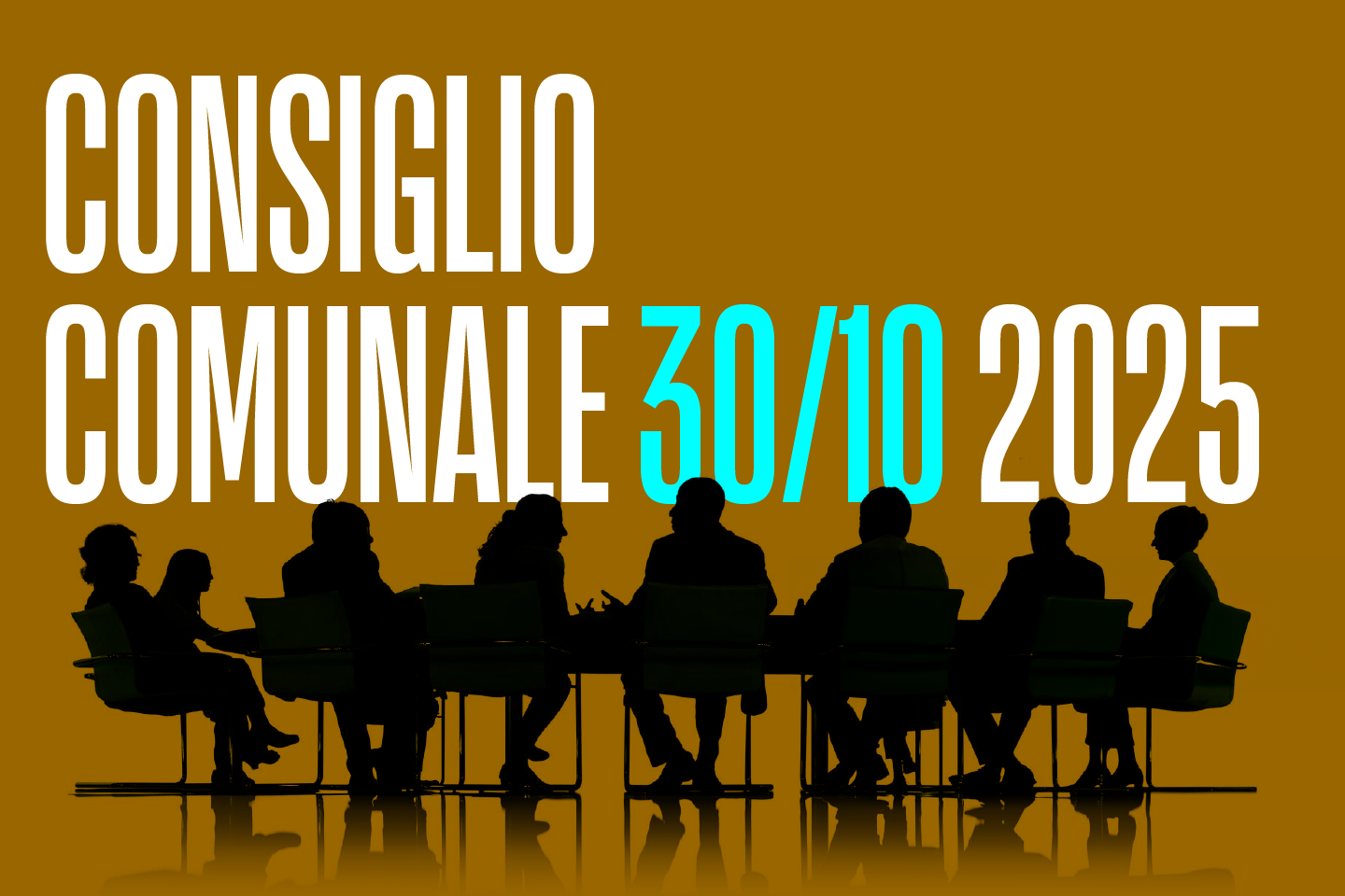 illustrazione con tavolo istituzionale e rappresentanti comunali seduti attorno al tavolo