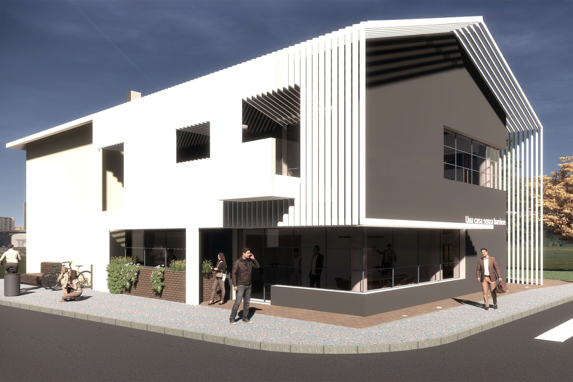 Rendering di come sarà Casa Tosarelli dopo l'intervento di ricostruzione
