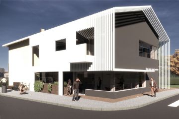 Rendering di come sarà Casa Tosarelli dopo l'intervento di ricostruzione